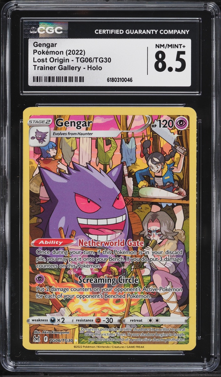 2022 Pokemon Sword & Shield Lost Origin Chr Gengar #Tg06 CGC 8.5 Nm-Mt+