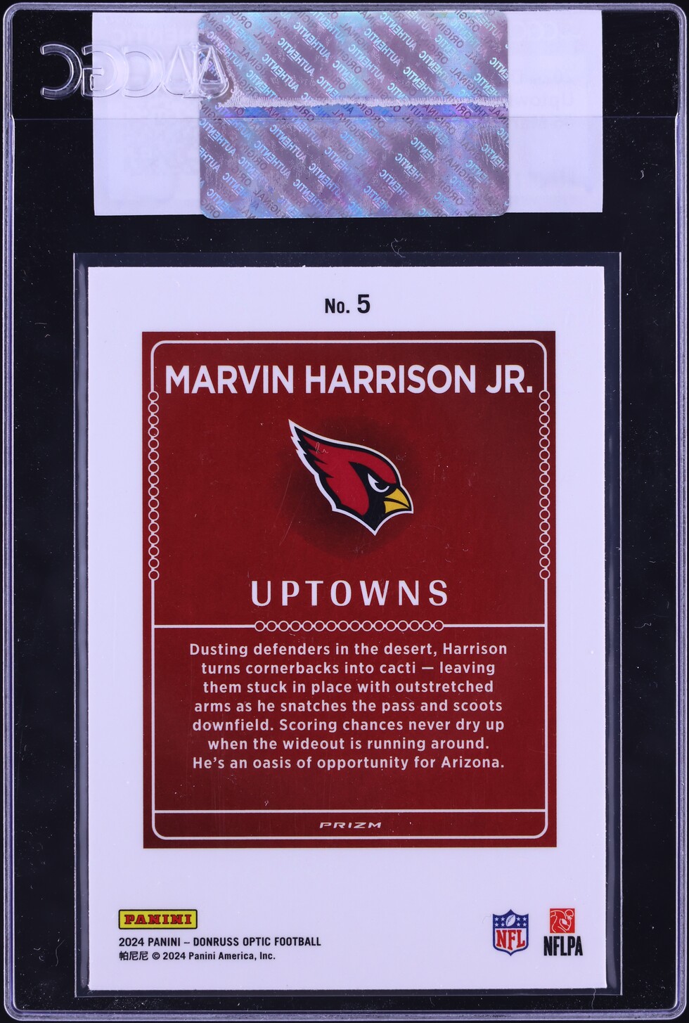 2024 Donruss Optic Uptowns Marvin Harrison Jr. ROOKIE #5 CGC AUTH