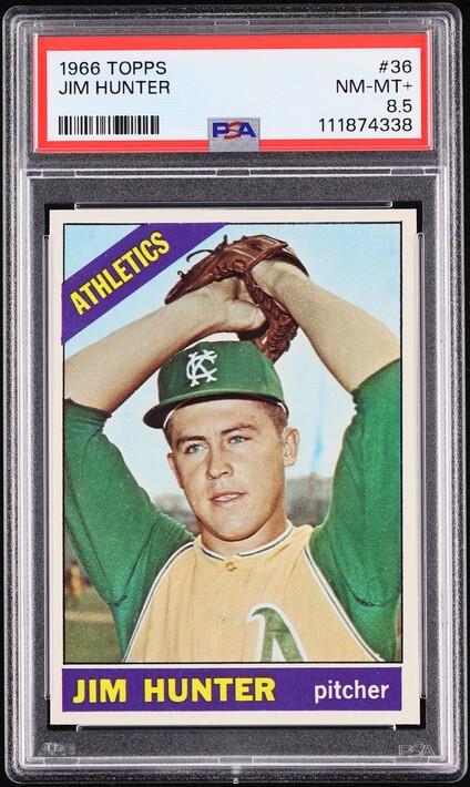 1966 Topps Catfish Hunter #36 PSA 8.5 NM-MT+