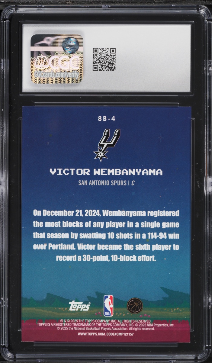 2025 Topps 8-Bit Ballers Victor Wembanyama #8B-4 CGC 9 MINT