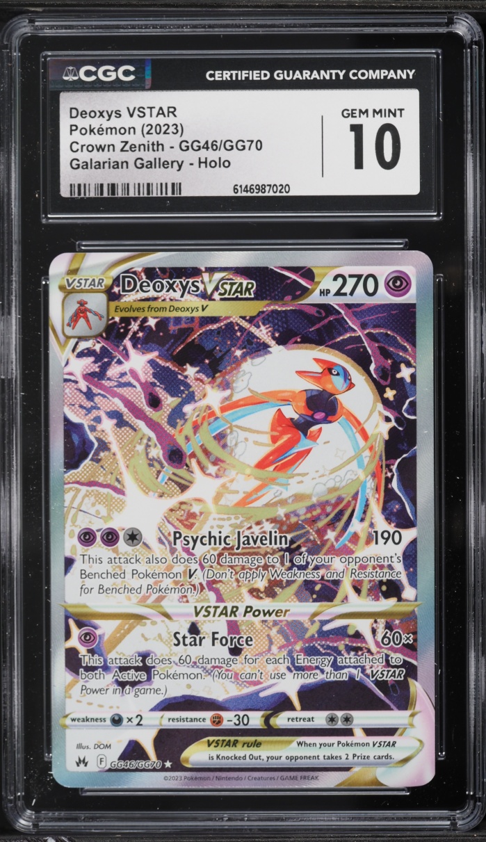 2023 Pokemon Sword & Shield Crown Zenith Alt Art Deoxys VSTAR #GG46 CGC 10 GEM MINT