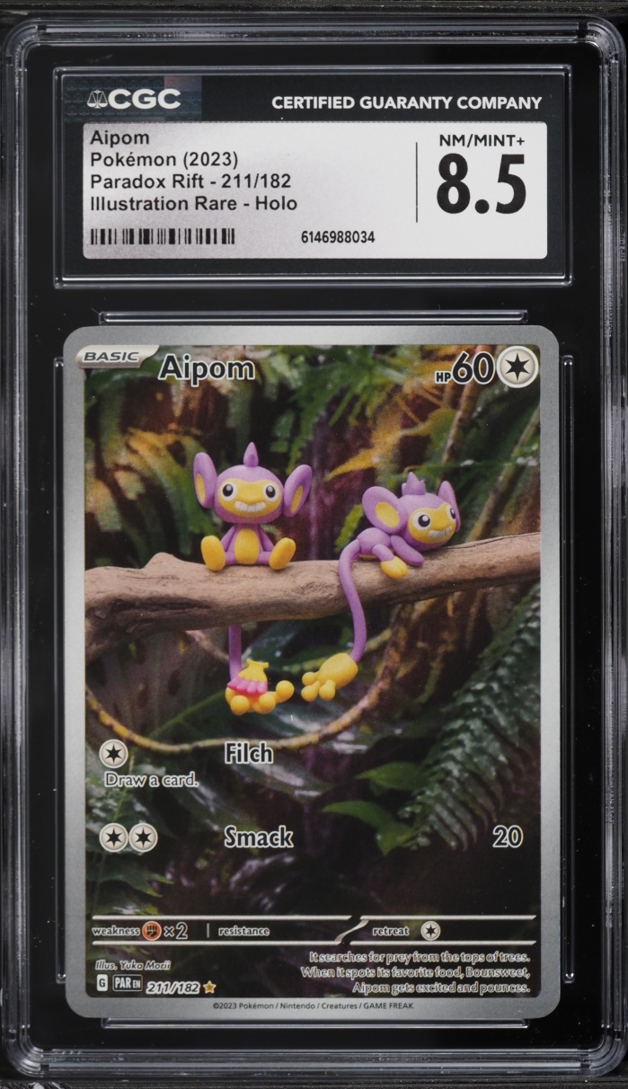2023 Pokemon Scarlet & Violet Paradox Rift IR Aipom #211 CGC 8.5 NM-MT+