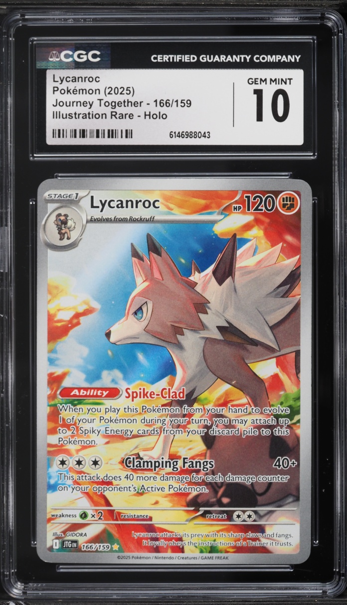 2025 Pokemon Scarlet & Violet Journey Together IR Lycanroc #166 CGC 10 GEM MINT