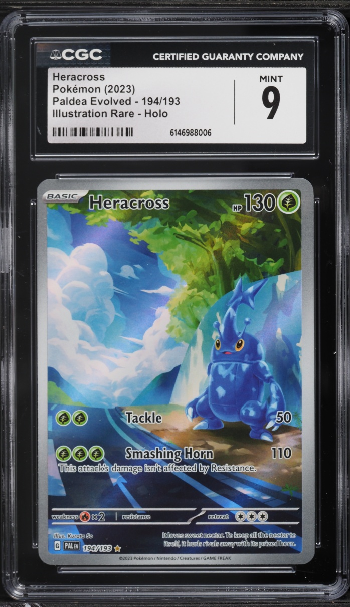 2023 Pokemon Scarlet & Violet Paldea Evolved IR Heracross #194 CGC 9 MINT