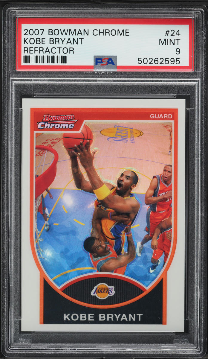 2007 Bowman Chrome Refractor Kobe Bryant /299 #24 PSA 9 MINT