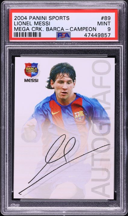 2004 Panini Mega Cracks Barca Campeon Lionel Messi ROOKIE #89 SGC