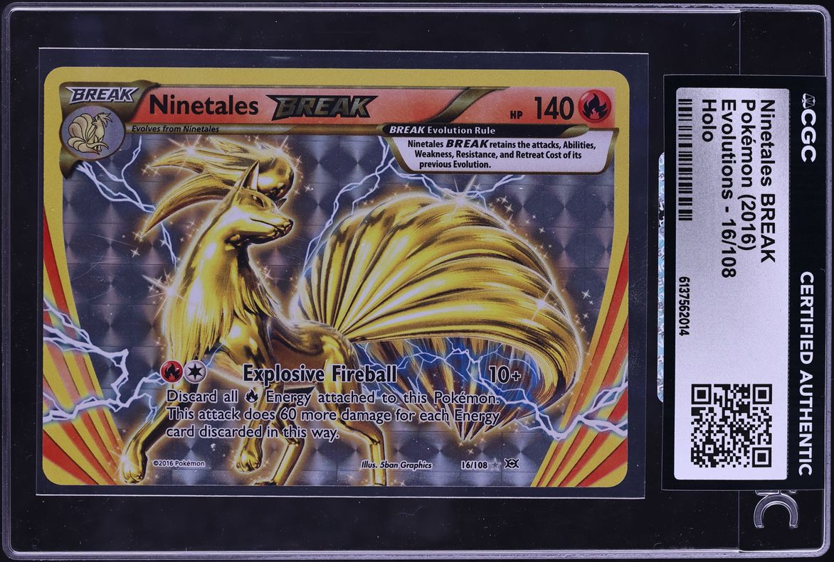 2016 Pokemon XY Evolutions Holo Ninetales BREAK #16 CGC AUTH