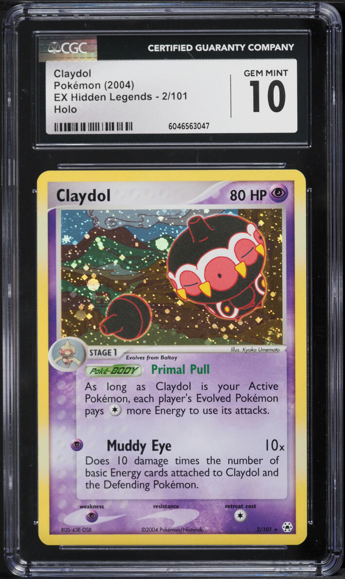 2004 Pokemon EX Hidden Legends Holo Claydol #2 CGC 10 GEM MINT