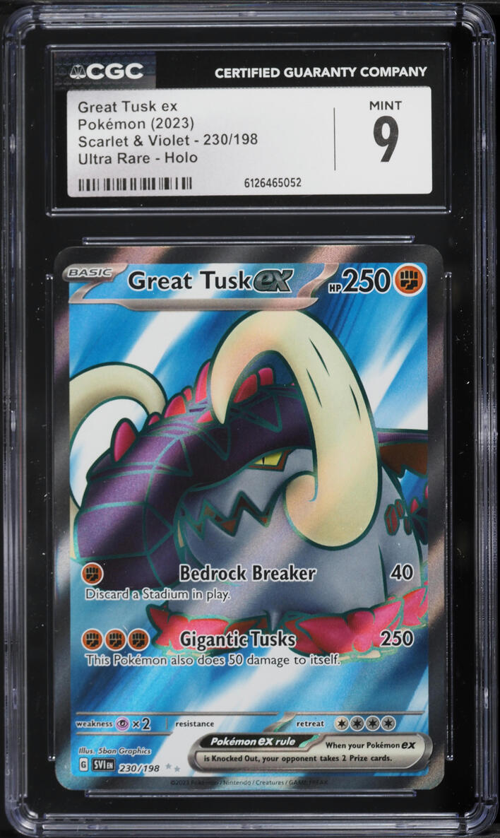 2023 Pokemon Scarlet & Violet Full Art Great Tusk EX #230 CGC 9 MINT