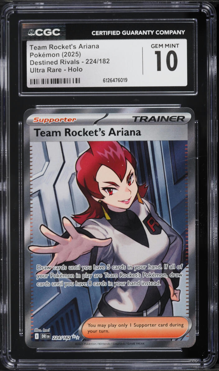 2025 Pokemon Scarlet & Violet Destined Rivals Full Art Team Rocket's Ariana #224 CGC 10 GEM