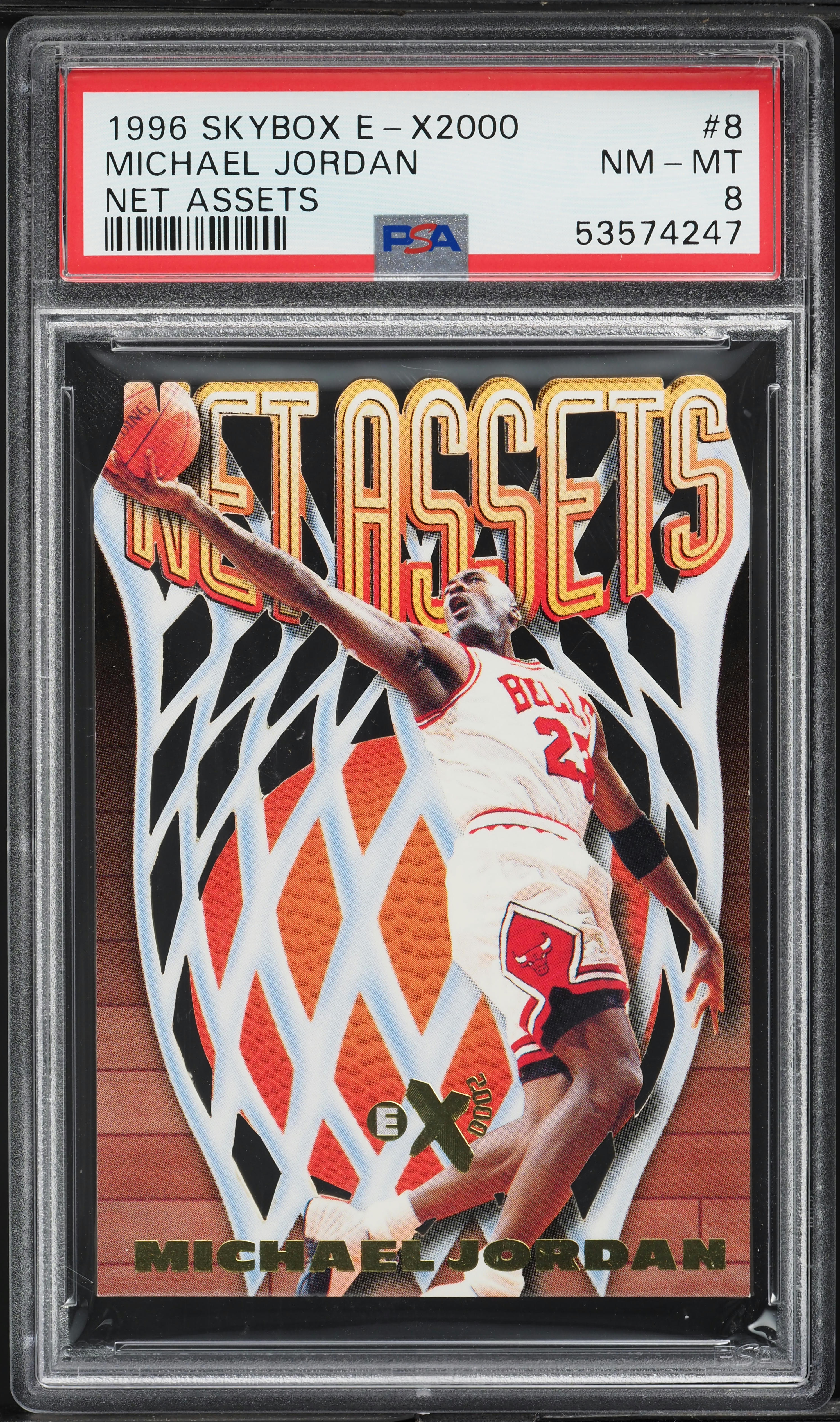 1996 Skybox E-X2000 Net Assets Die-Cut Michael Jordan #8 PSA