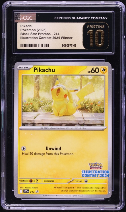2025 Pokemon Scarlet & Violet Promo Illustration Contest Pikachu #214 CGC 10 PRISTINE