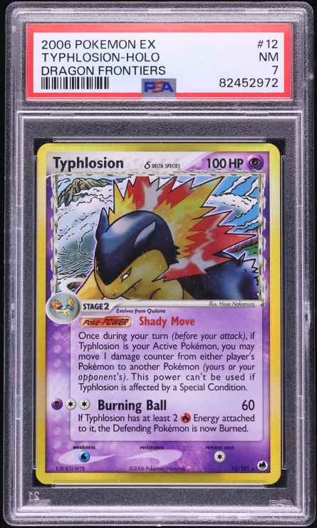 2006 Pokemon EX Dragon Frontiers Holo Typhlosion #12 PSA 7 NRMT