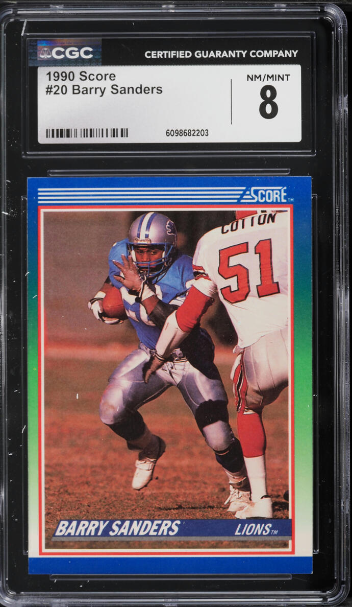1990 Score Football Barry Sanders #20 CGC 8 NM-MT