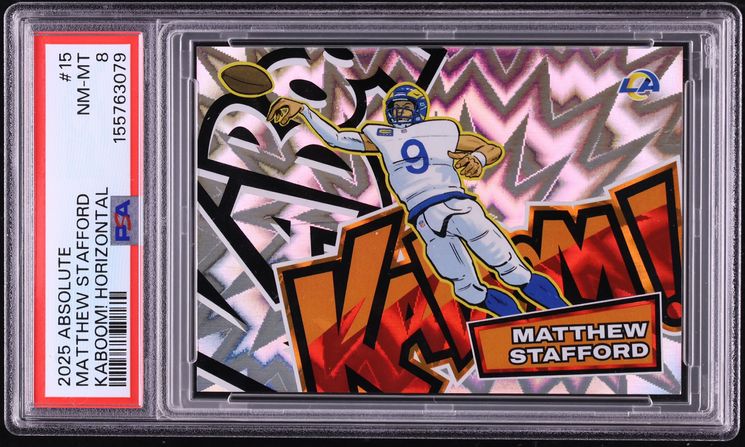 2025 Absolute Kaboom! Horizontal Matthew Stafford #15 PSA 8 NM-MT