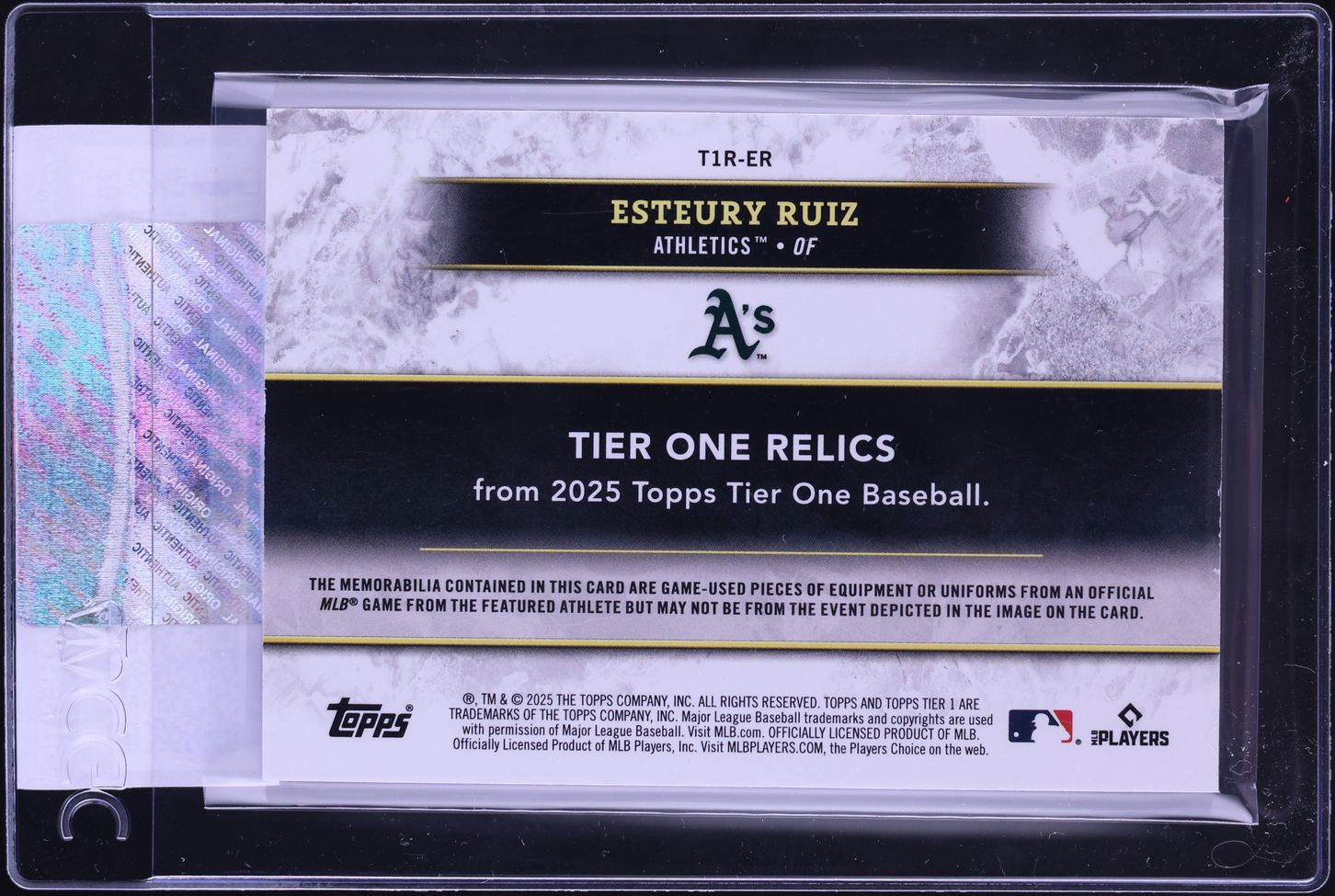 2025 Topps Tier One Red Dual Esteury Ruiz PATCH /25 #T1R-ER CGC AUTH
