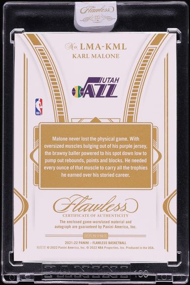 2021 Panini Flawless Platinum Karl Malone NBA LOGOMAN PATCH AUTO 1/1 #LMA-KML