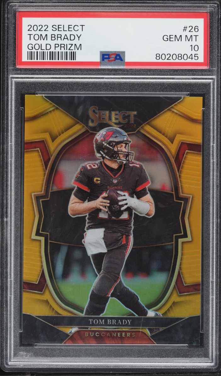 2022 Select Concourse Gold Prizm Tom Brady /10 #26 PSA 10 GEM MINT - Photo 1