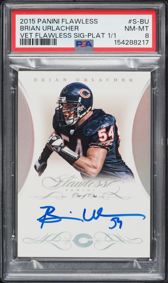 2015 Panini Flawless Veteran Platinum Brian Urlacher AUTO 1/1 #S-BU PSA 8 NM-MT - Photo 1