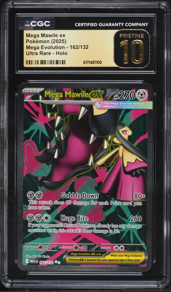 2025 Pokemon Mega Evolution Full Art Mega Mawile Ex #162 CGC 10 PRISTINE