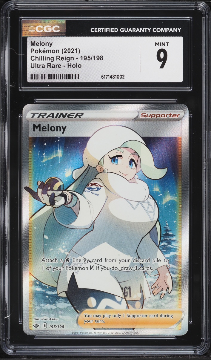 2021 Pokemon Sword & Shield Chilling Reign Full Art Melony #195 CGC 9 MINT