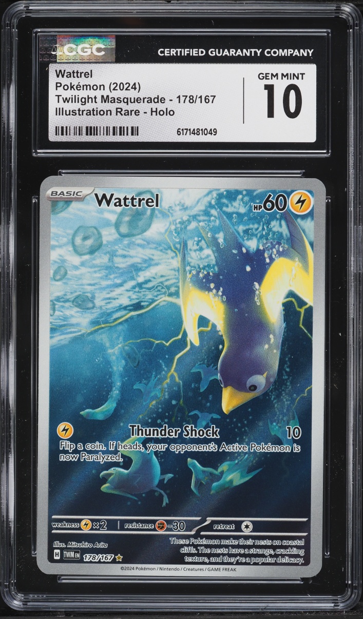 2024 Pokemon Scarlet & Violet Twilight Masquerade IR Wattrel #178 CGC 10 GEM MINT