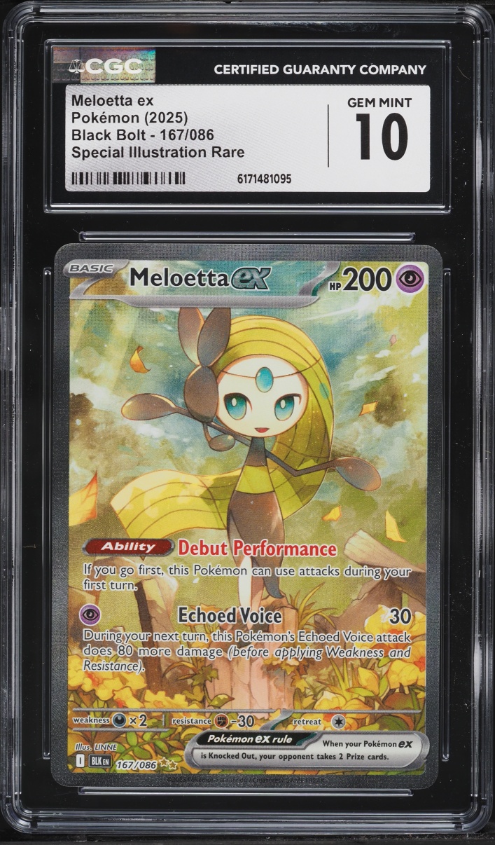 2025 Pokemon Scarlet & Violet Black Bolt SIR Meloetta Ex #167 CGC 10 GEM MINT