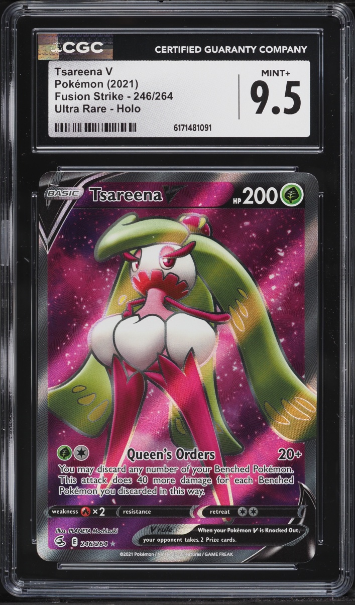 2021 Pokemon Sword & Shield Fusion Strike Full Art Tsareena V #246 CGC 9.5 MINT+