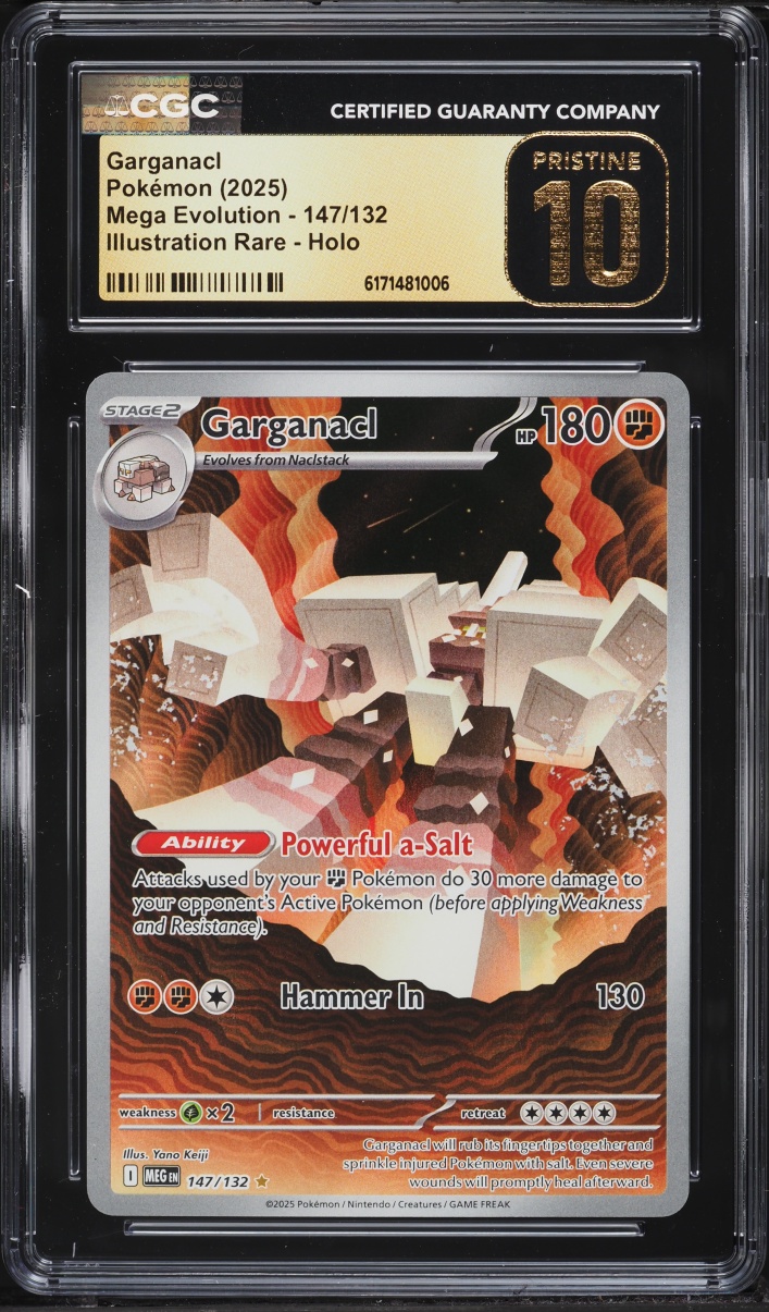 2025 Pokemon Mega Evolution IR Garganacl #147 CGC 10 PRISTINE