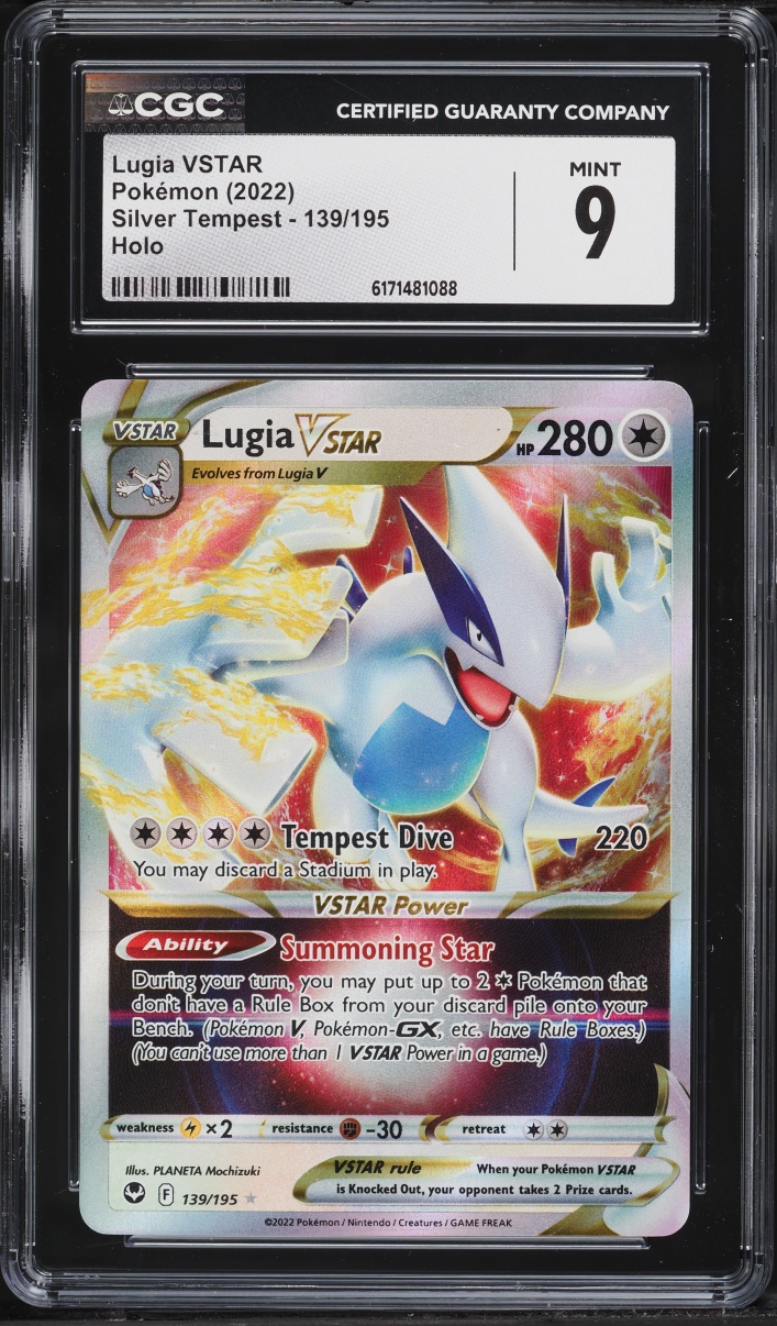 2022 Pokemon Sword & Shield Silver Tempest Holo Lugia VSTAR #139 CGC 9 MINT