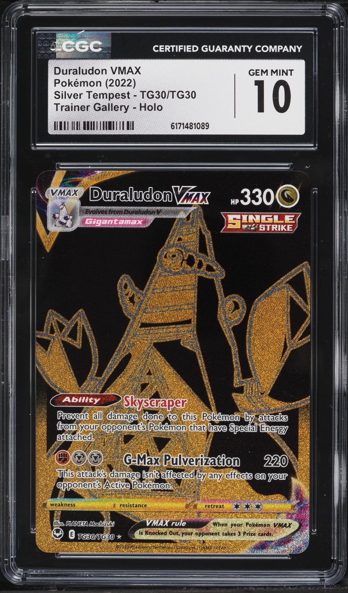2022 Pokemon Sword & Shield Silver Tempest CHR Duraludon VMAX #TG30 CGC 10 GEM MINT