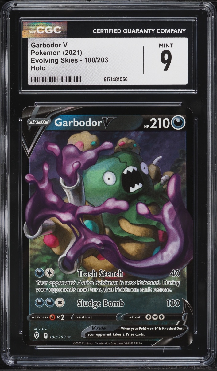 2021 Pokemon Sword & Shield Evolving Skies Holo Garbodor V #100 CGC 9 MINT