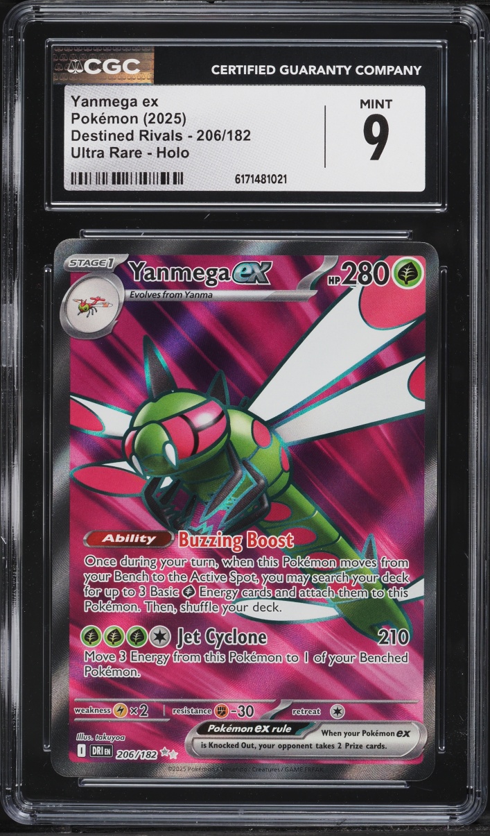 2025 Pokemon Scarlet & Violet Destined Rivals Full Art Yanmega Ex #206 CGC 9 MINT