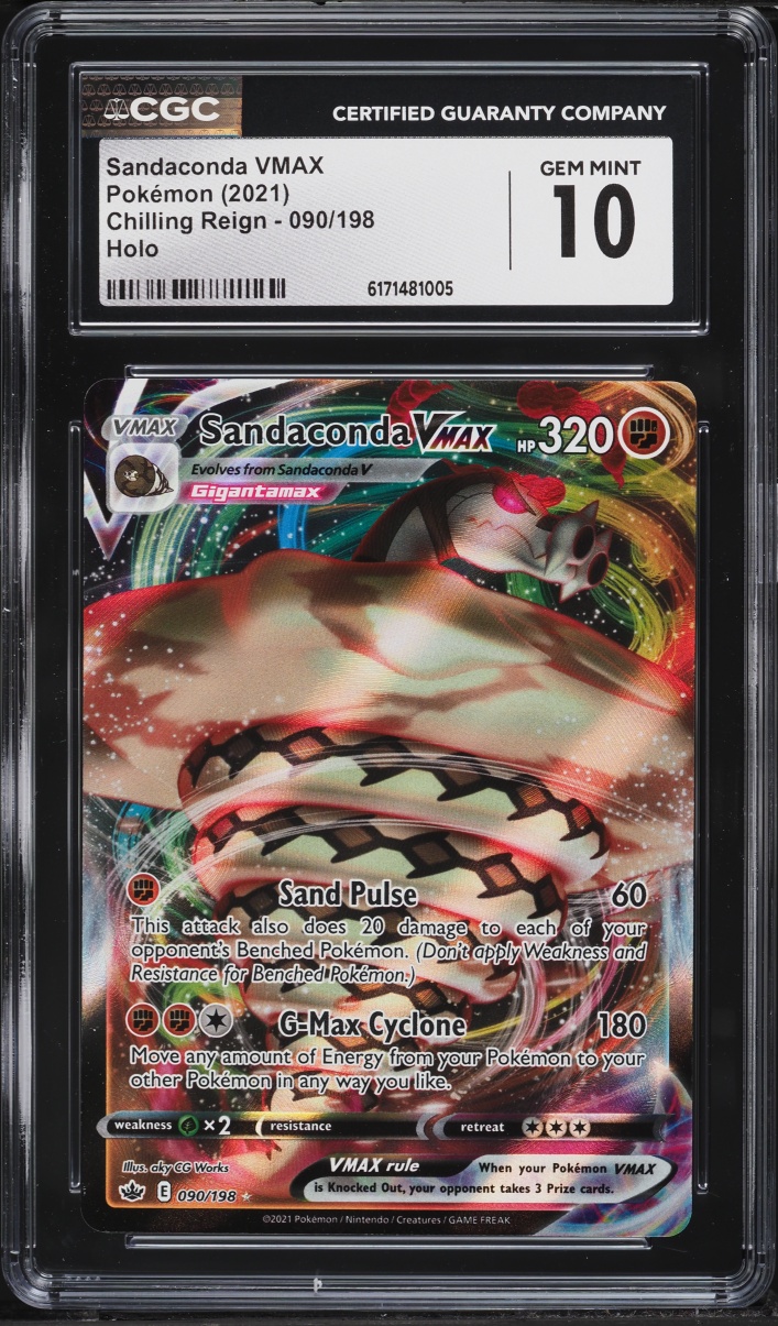 2021 Pokemon Sword & Shield Chilling Reign Alt Art Sandaconda VMAX #090 CGC 10 GEM MINT