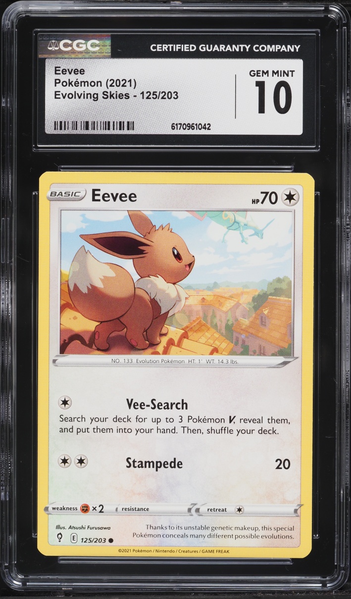 2021 Pokemon Sword & Shield Evolving Skies Eevee #125 CGC 10 GEM MINT