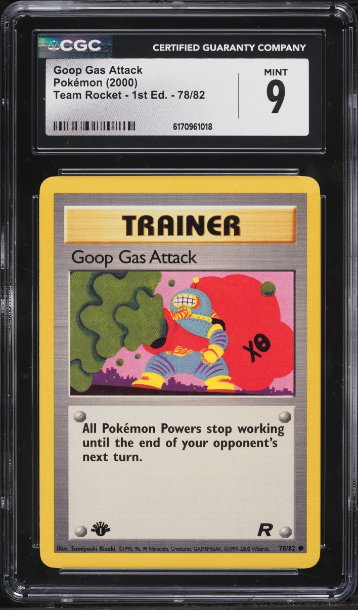 2000 Pokemon Team Rocket 1st Edition Goop Gas Attack #78 CGC 9 MINT