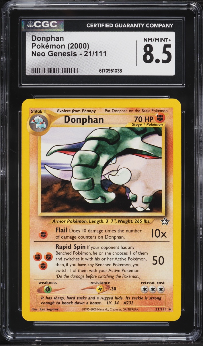 2000 Pokemon Neo Genesis Donphan #21 CGC 8.5 NM-MT+