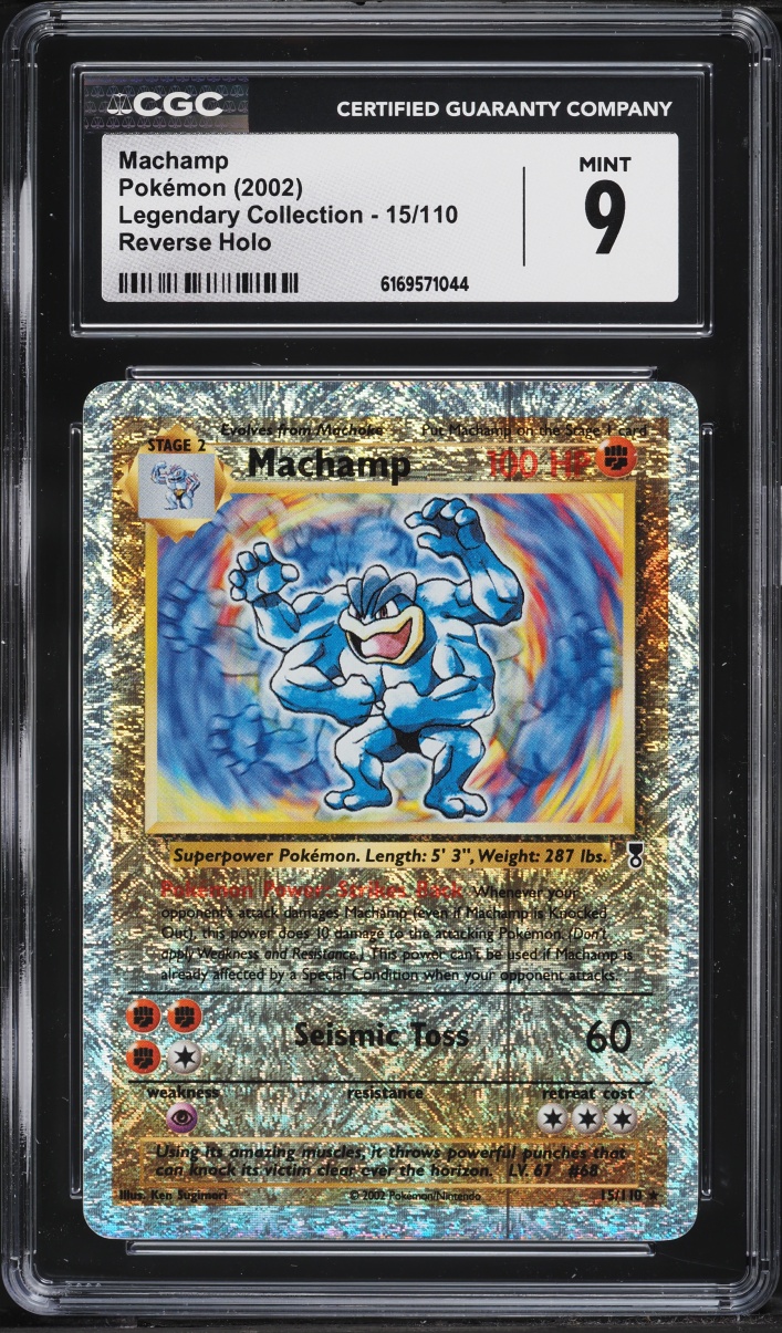 2002 Pokemon Legendary Collection Reverse Holo Machamp #15 CGC 9 MINT