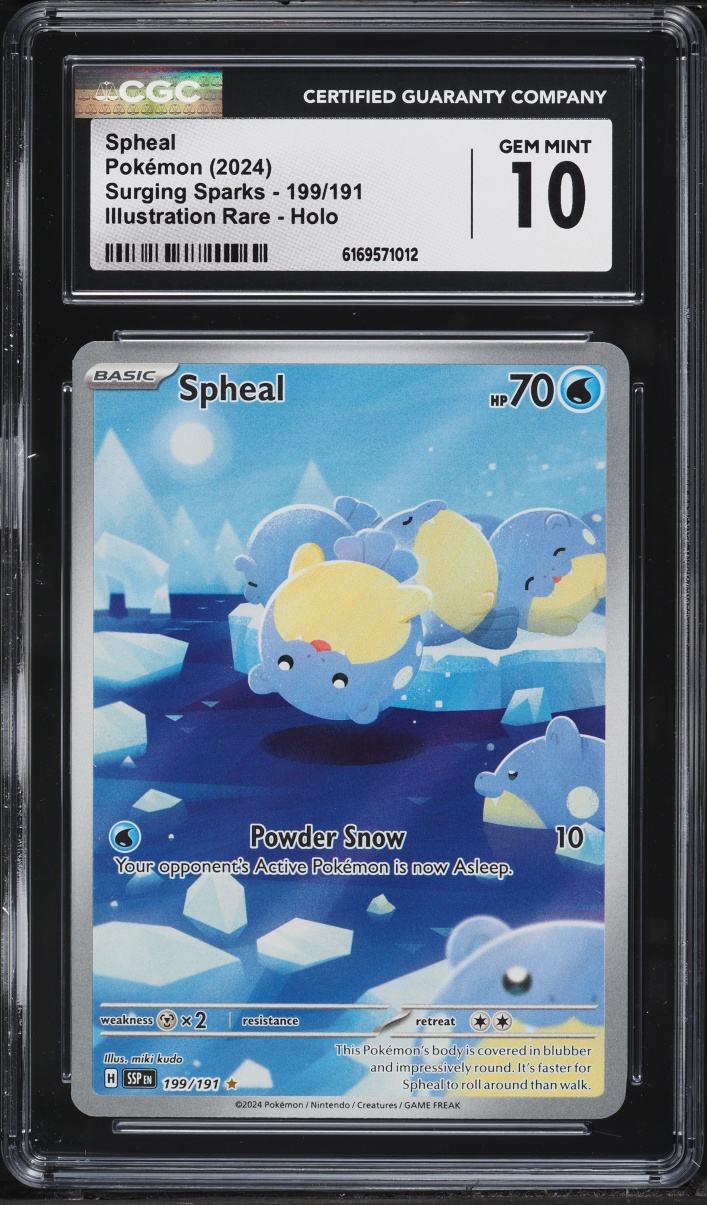 2024 Pokemon Scarlet & Violet Surging Sparks IR Spheal #199 CGC 10 GEM MINT