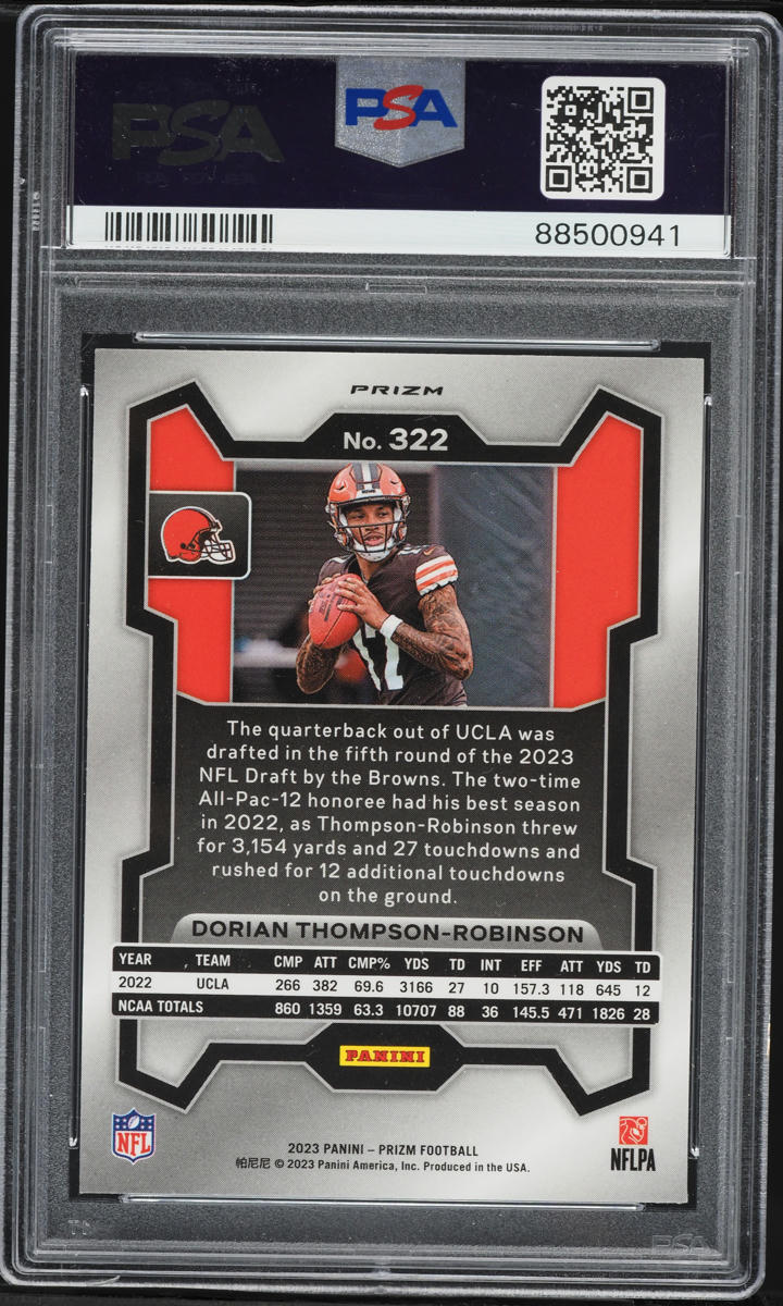 2023 Panini Prizm Silver Dorian Thompson-Robinson ROOKIE #322 PSA 9 MINT