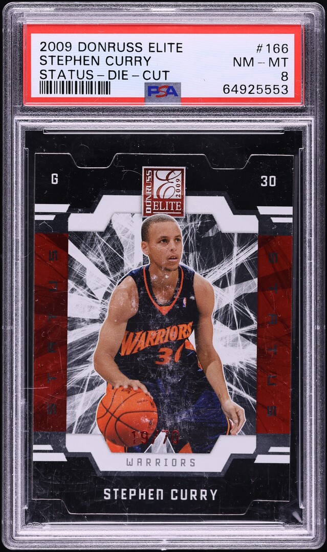 2009 Donruss Elite Status Die-Cut Stephen Curry ROOKIE /70 #166 PSA 8 NM-MT