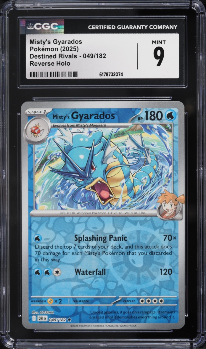 2025 Pokemon Scarlet & Violet Destined Rivals Reverse Holo Misty's Gyarados #49 CGC 9 MINT