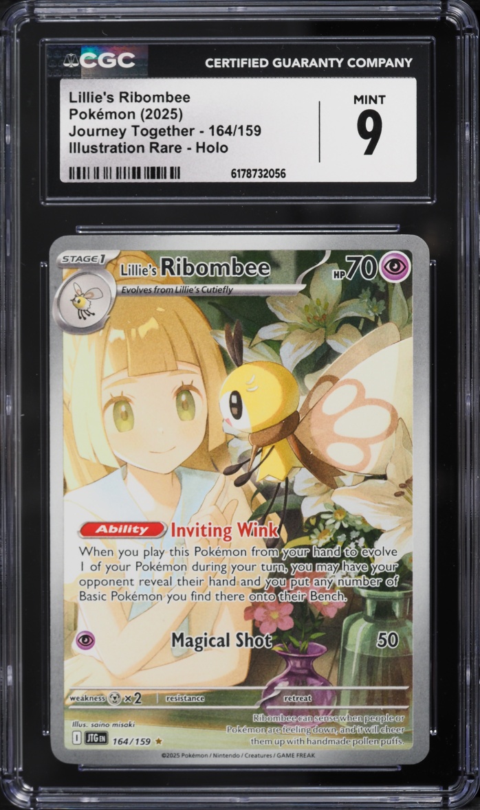 2025 Pokemon Scarlet & Violet Journey Together IR Lillie's Ribombee #164 CGC 9 MINT