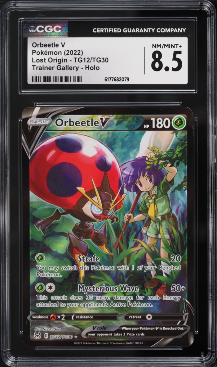 2022 Pokemon Sword & Shield Lost Origin Trainer Gallery CHR Orbeetle V #TG12 CGC 8.5 NM-MT+