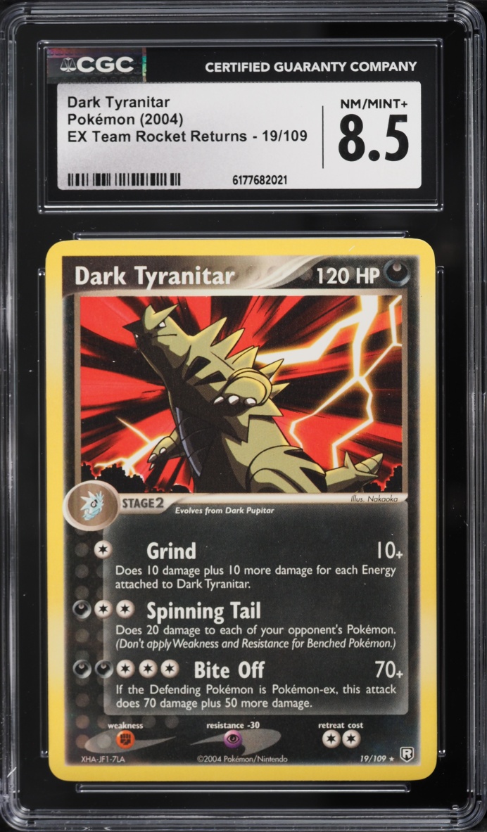 2004 Pokemon EX Team Rocket Returns Holo Dark Tyranitar #19 CGC 8.5 NM-MT+