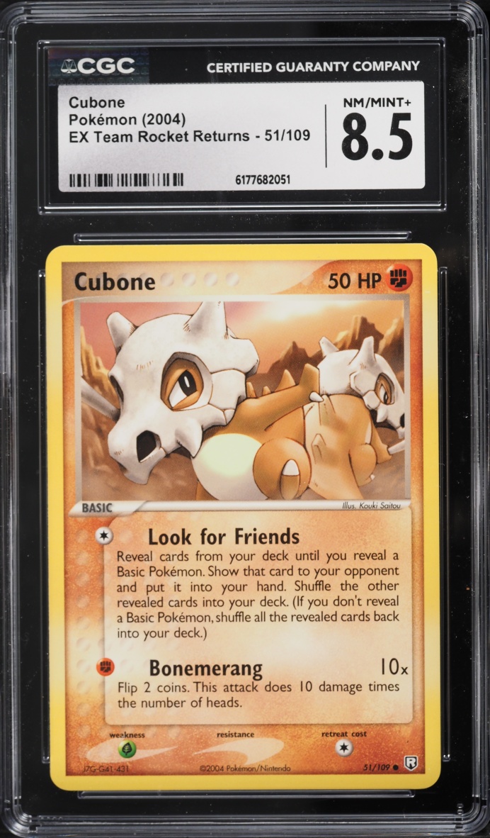 2004 Pokemon EX Team Rocket Returns Cubone #51 CGC 8.5 NM-MT+