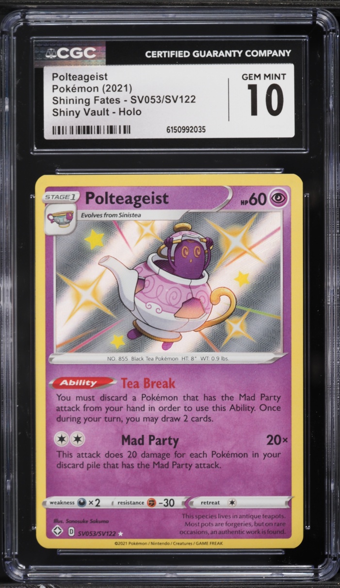 2021 Pokemon Sword & Shield Shining Fates Shiny Polteageist #SV053 CGC 10 GEM MINT