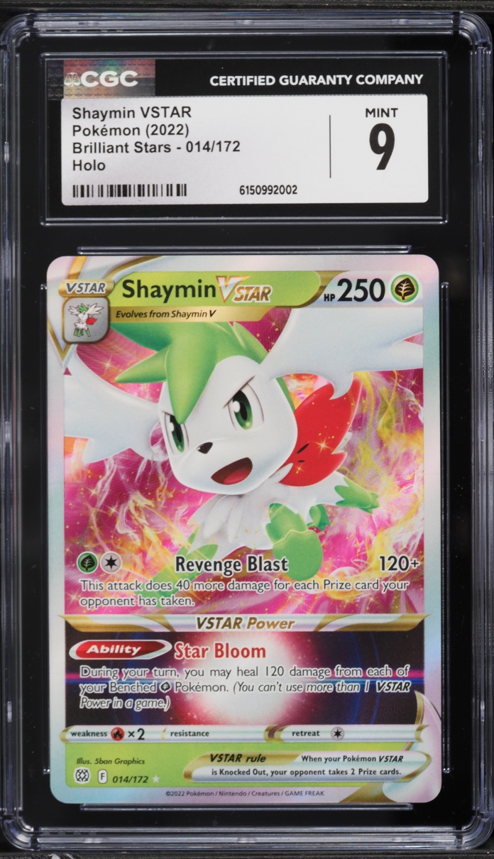 2022 Pokemon Sword & Shield Brilliant Stars Holo Shaymin VSTAR #14 CGC 9 MINT