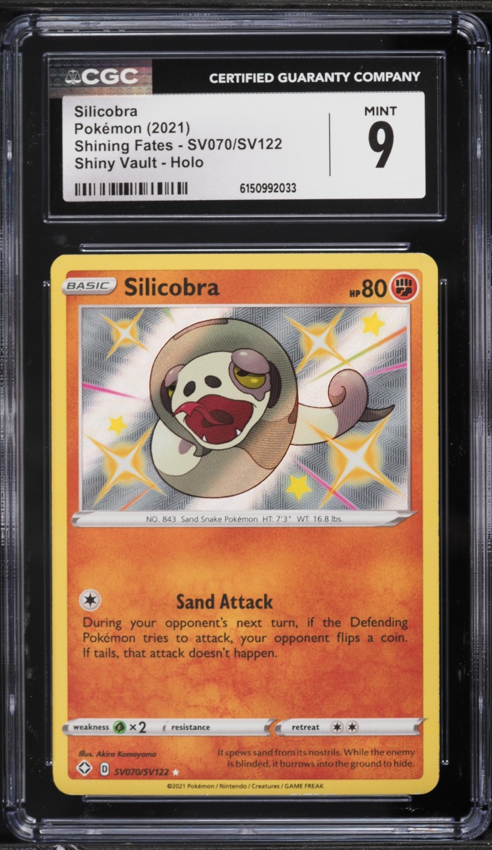 2021 Pokemon Sword & Shield Shining Fates Shiny Silicobra #SV070 CGC 9 MINT