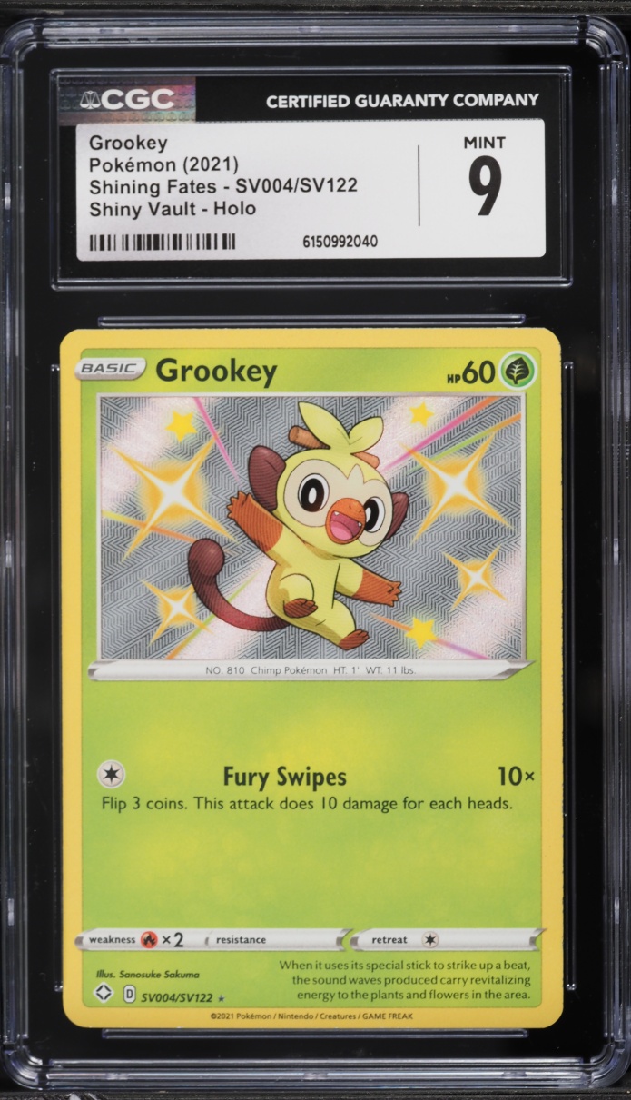 2021 Pokemon Sword & Shield Shining Fates Shiny Grookey #SV004 CGC 9 MINT